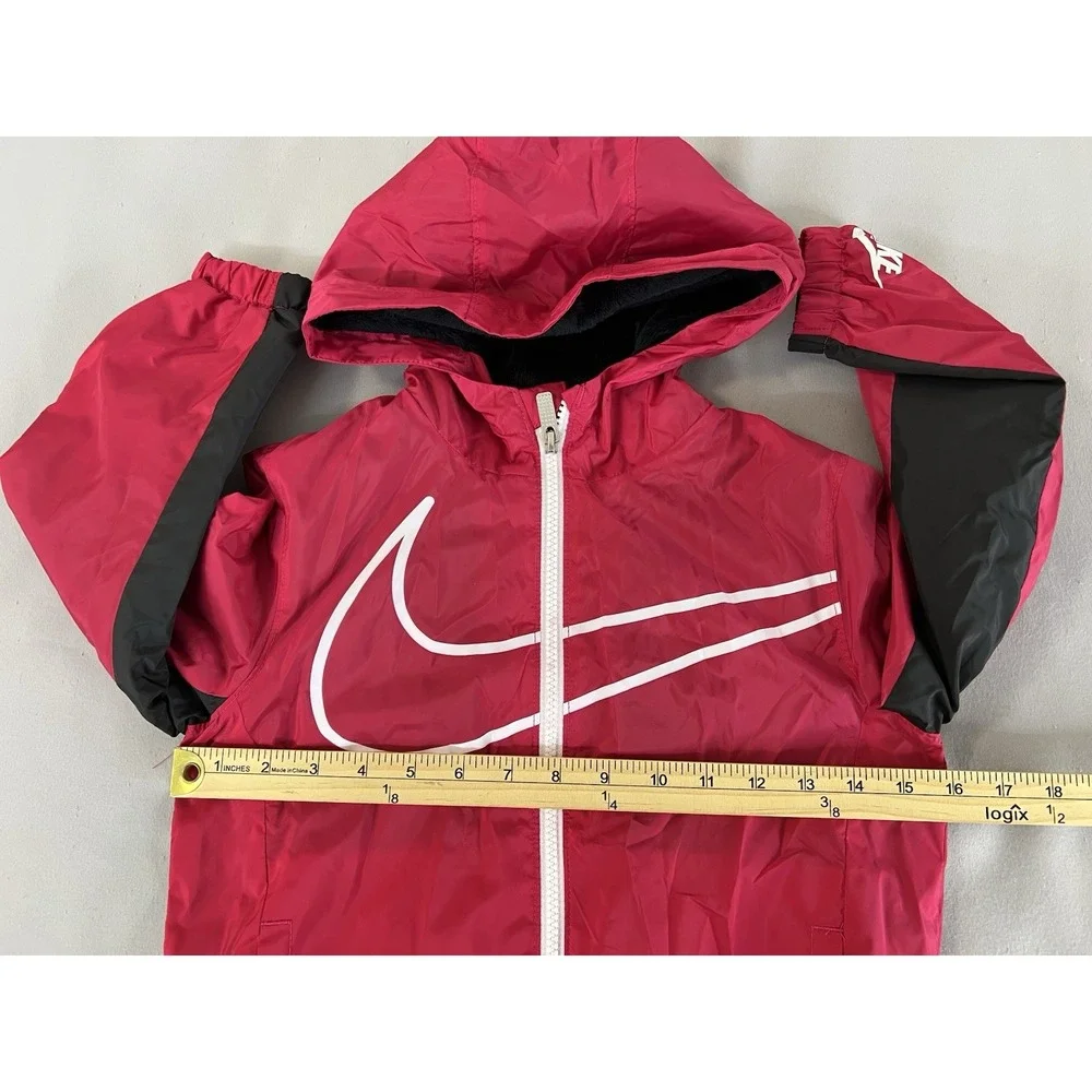 Nike Girls Velboa‎ Windbreaker Kids Jacket Rush Pink Size Large 6-7 Yrs